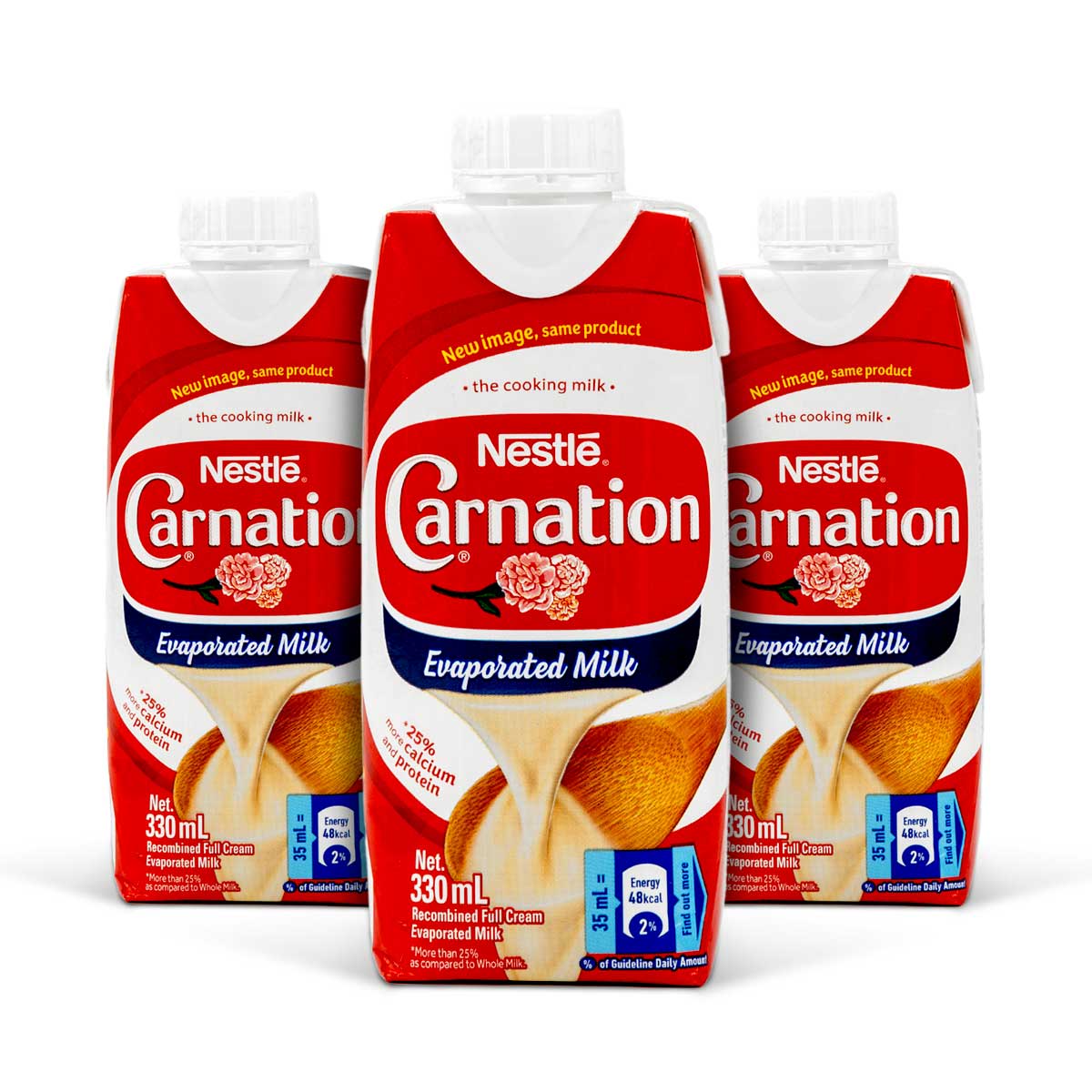 Nestle Carnation Evaporated Milk Full Cream, 330ml (3 Pack)